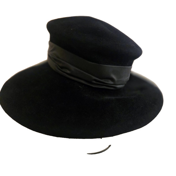 Marina Killery couture Vintage Black Hat NWT Collector\'s Rare Adjustable size